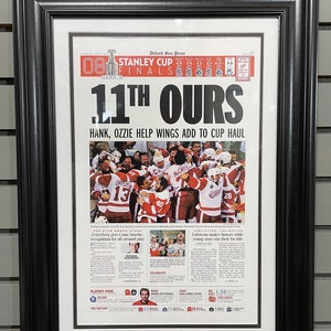 2008 Detroit Red Wings “11th Ours” Stanley Cup Champions Framed Newspaper Front Page Print