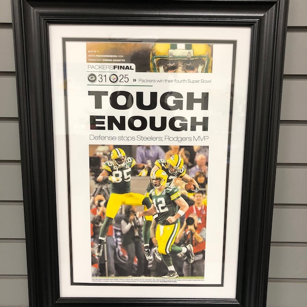 2011 Green Bay Packers Super Bowl Framed Newspaper Front Page Print Super Bowl XLV