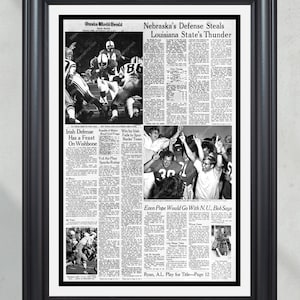 1971 Orange Bowl Nebraska Cornhuskers Commemorative Front Page Newspaper