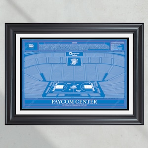 Oklahoma City Thunder Paycom Center NBA Basketball Stadium Blueprint