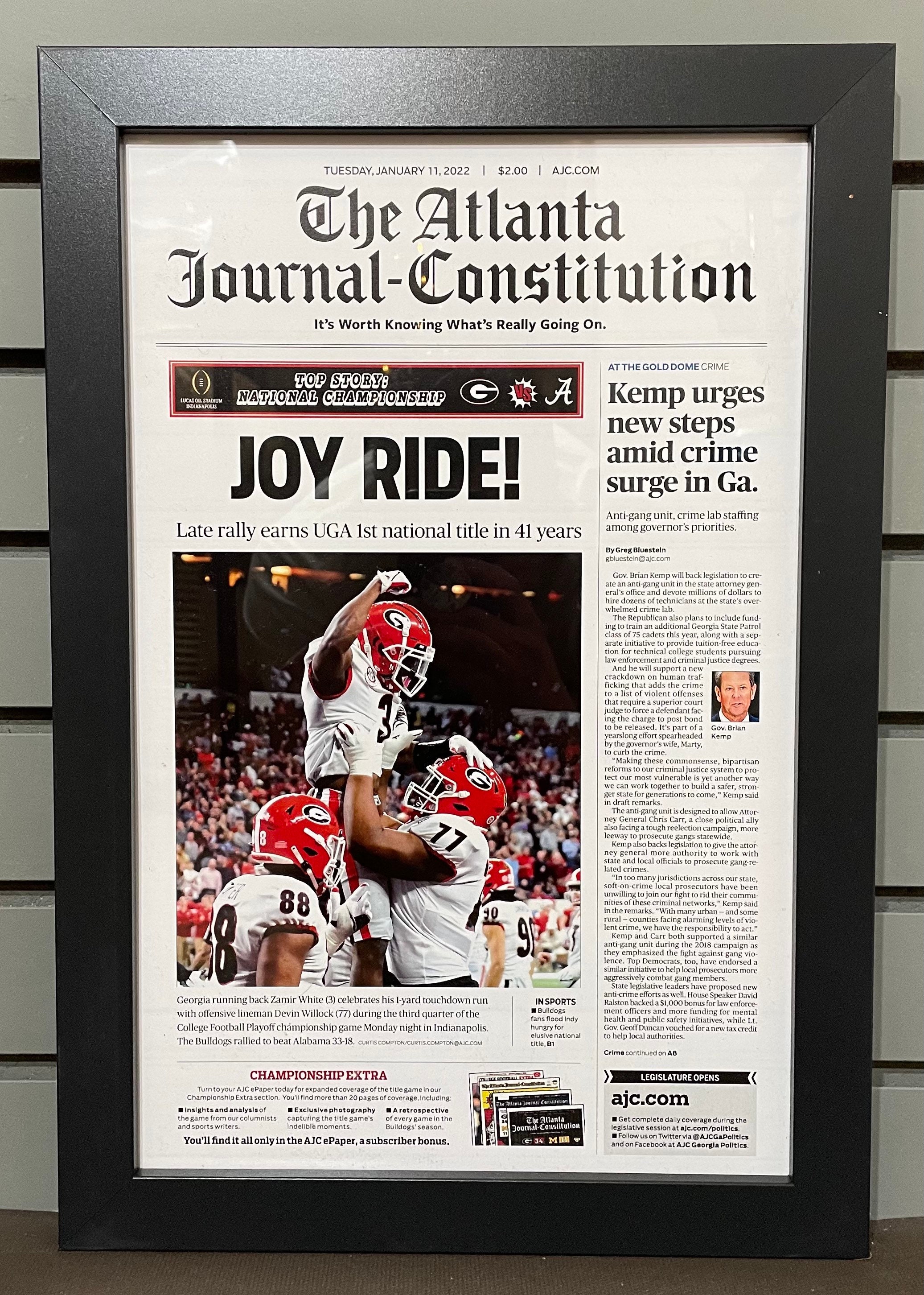 2022 Georgia Bulldogs Joy Ride National Championship Framed 