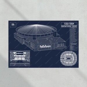 Memphis Grizzlies FedEx Forum NBA Basketball Stadium Blueprint image 6
