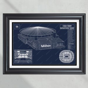 Memphis Grizzlies FedEx Forum NBA Basketball Stadium Blueprint Classic Blueprint