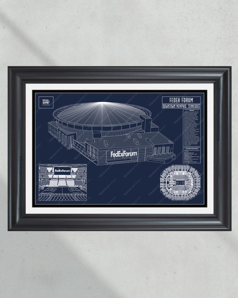 Memphis Grizzlies FedEx Forum NBA Basketball Stadium Blueprint Classic Blueprint