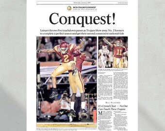2004 USC Trojans NCAA College Football National Champions Framed