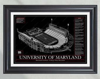 Maryland Football – Maryland Stadium – Stadium Blueprint (Black Edition)