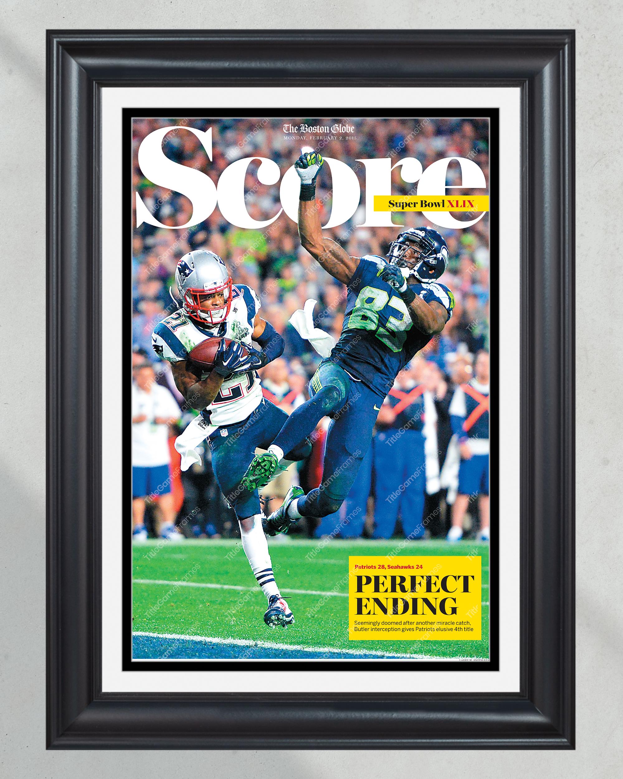 2015 New England Patriots Super Bowl XLIX Framed Newspaper Front Page Print PT60303