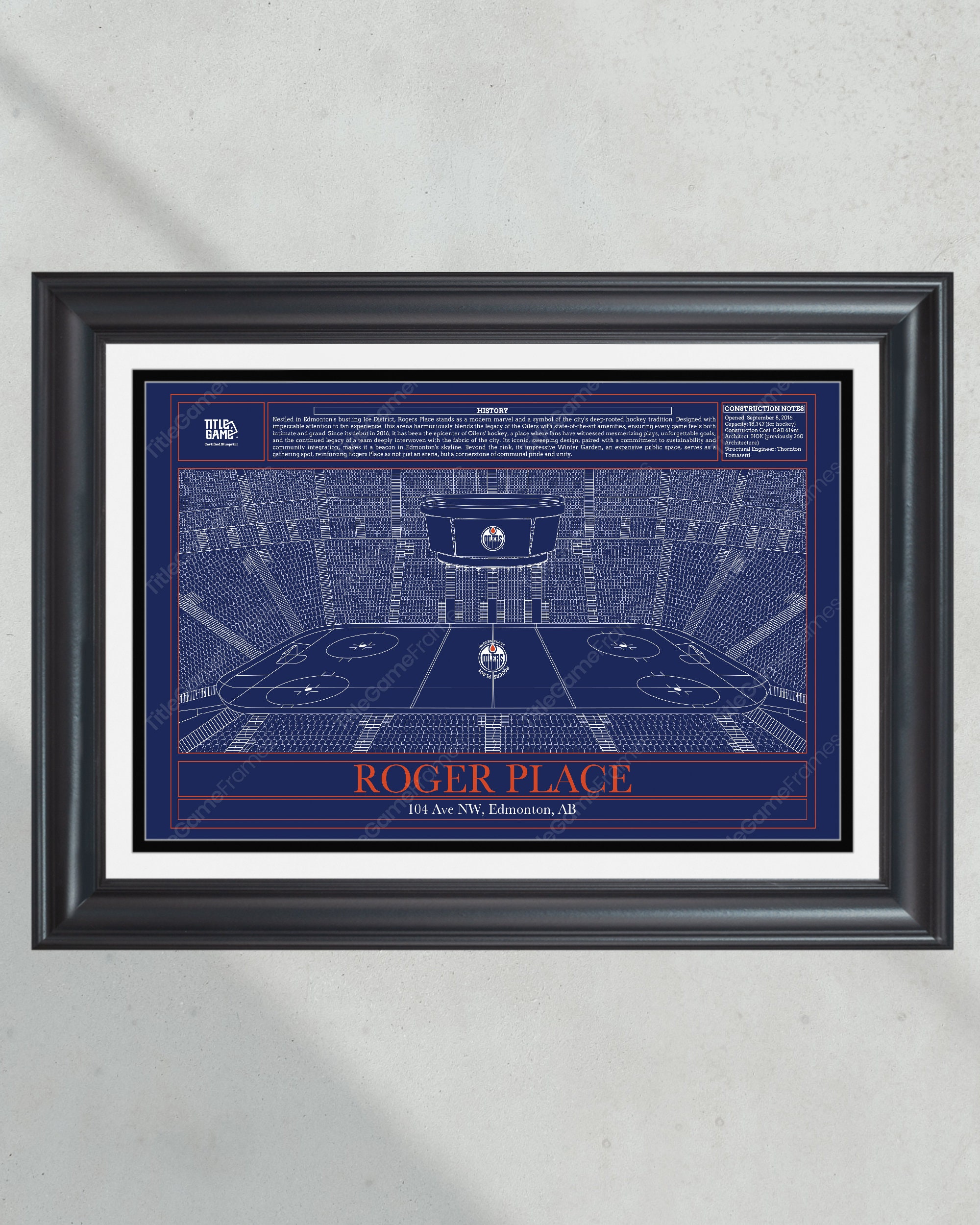 Edmonton Oilers Rogers Place Hockey Arena Stadium Blueprint PT61004