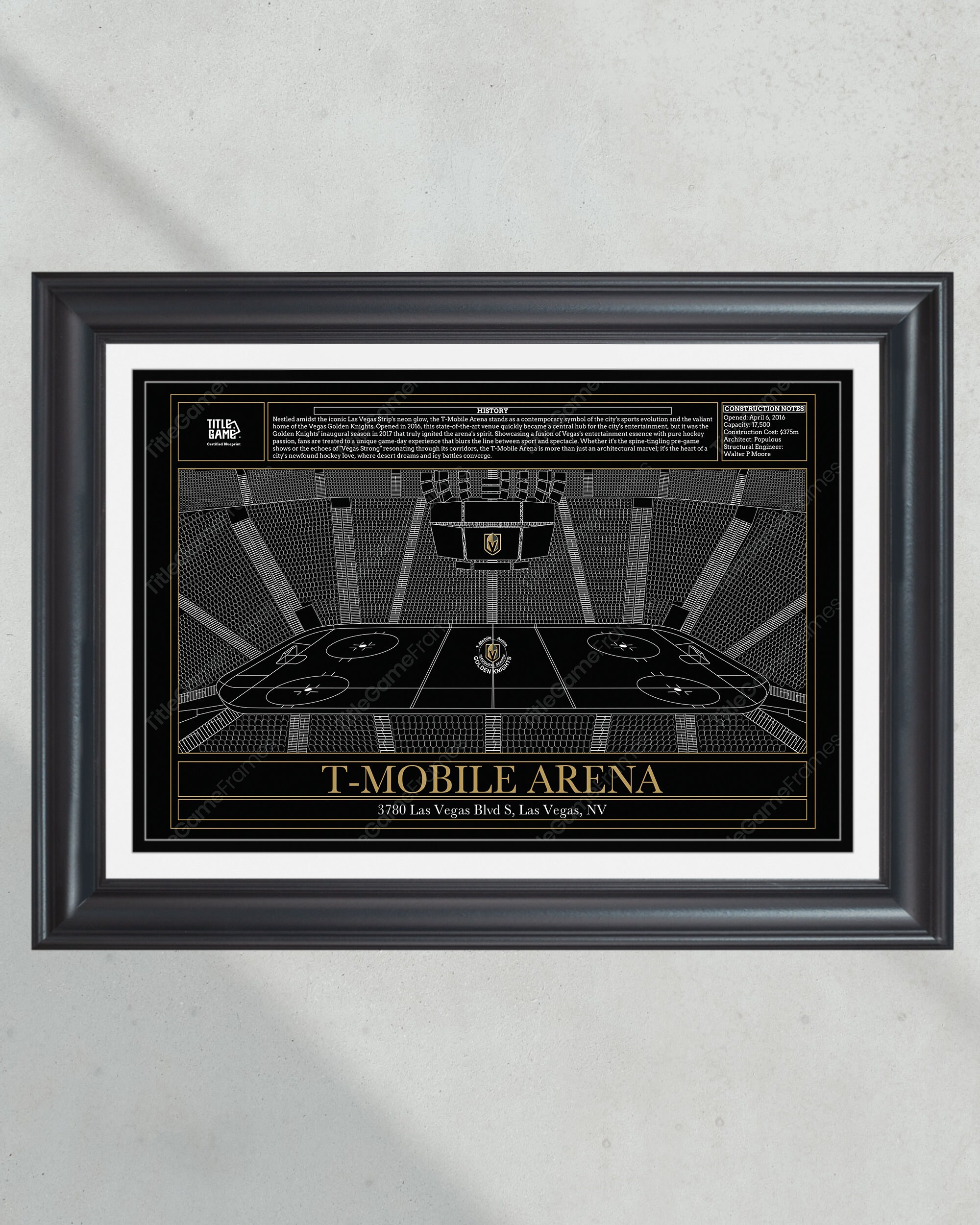 Vegas Golden Knights T-Mobile Arena Hockey Stadium Blueprint PT60563
