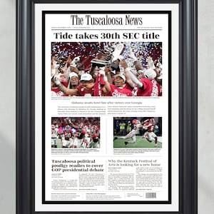 2023 Alabama Crimson Tide SEC Champions - 'Tide Takes 30th' Framed Newspaper