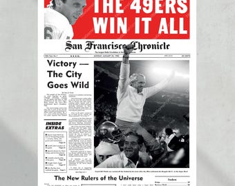 1982 San Francisco 49ers Super Bowl Champions Framed Front Page