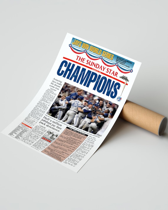 1992 Toronto Blue Jays World Series Champions Framed Front Page