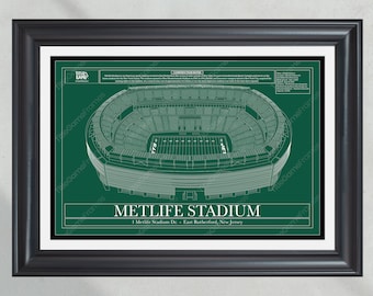 Plano del estadio MetLife de los New York Jets, impresión de fútbol
