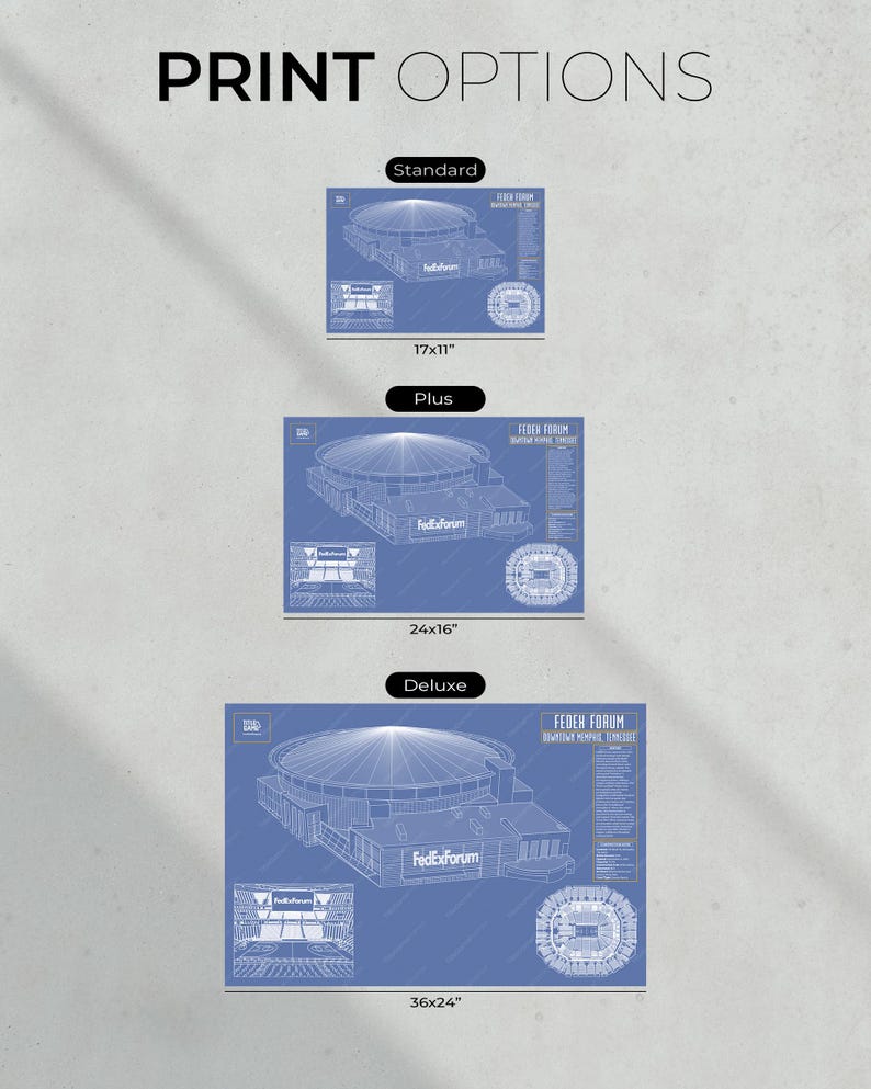 Memphis Grizzlies FedEx Forum NBA Basketball Stadium Blueprint image 9