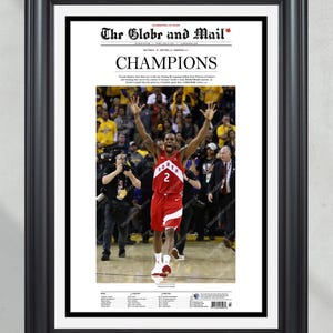2019 Toronto Raptors NBA Champion Framed Front Page Newspaper Print