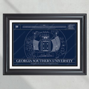 Georgia Southern Allen E. Paulson Stadium Blueprint Football Print