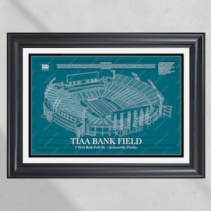 Jacksonville Jaguars TIAA Bank Feld Stadion Blueprint Fußball Print