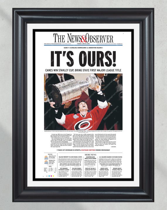 2006 Carolina Hurricanes Stanley Cup Champions 'IT'S OURS!' Framed