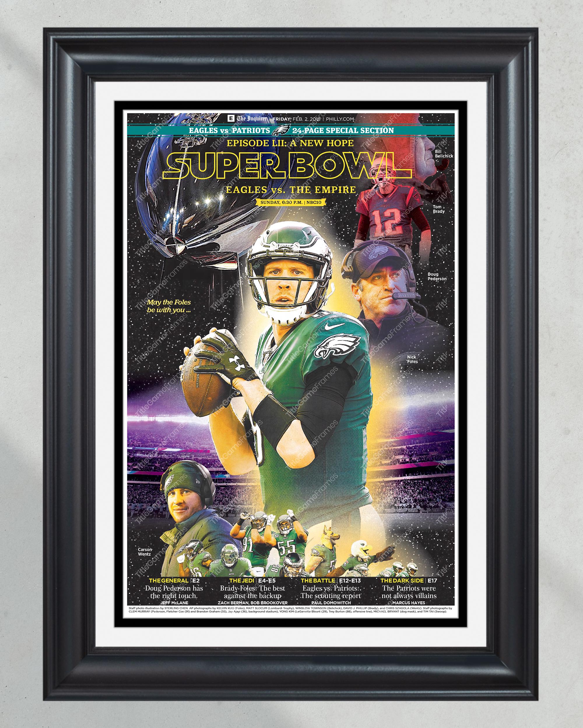 2018 Philadelphia Eagles "Star Wars" Themed Framed Front Page Newspaper Print Super Bowl LII PT60224
