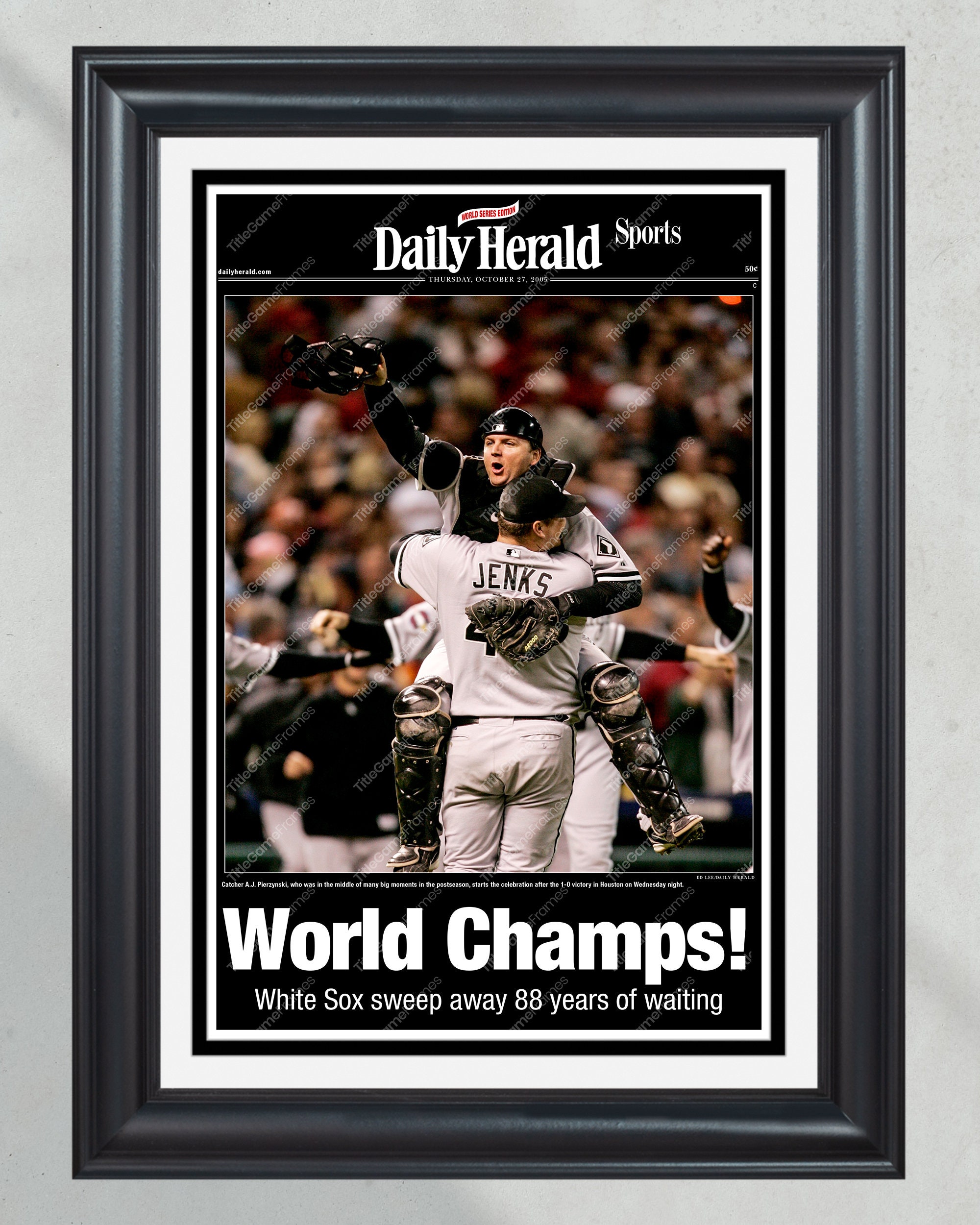 2005 Chicago White Sox World Series Champions Framed Newspaper Cover Print Comiskey Park PT60369