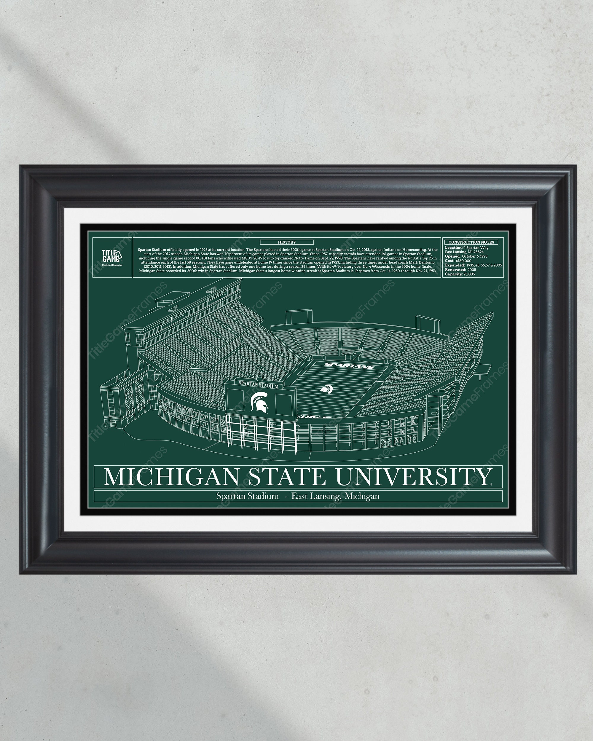 Michigan State University Spartan Football Stadium Blueprint PT60645