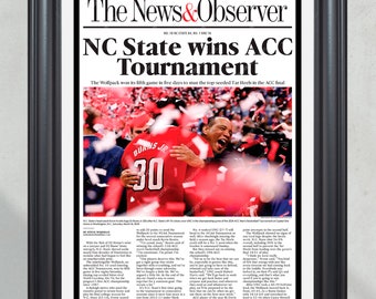 2024 NC State Wolfpack ACC Champions: Victory Over UNC Framed Newspaper