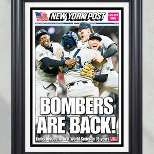 2024 Yankees ALCS Champions &#39;Bombers are Back&#39; Framed Front Page Newspaper