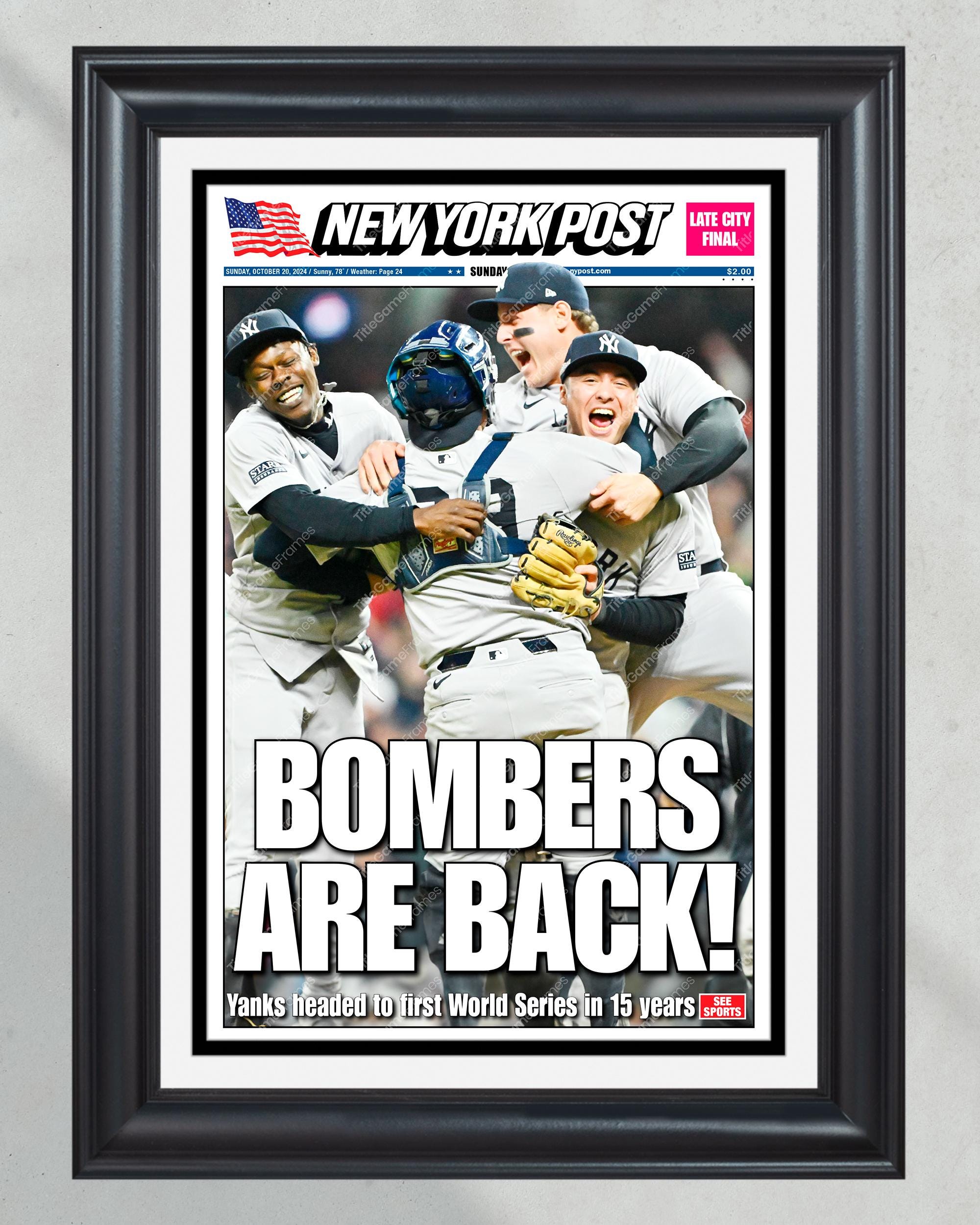 2024 Yankees ALCS Champions 'Bombers are Back' Framed Front Page Newspaper PT60795