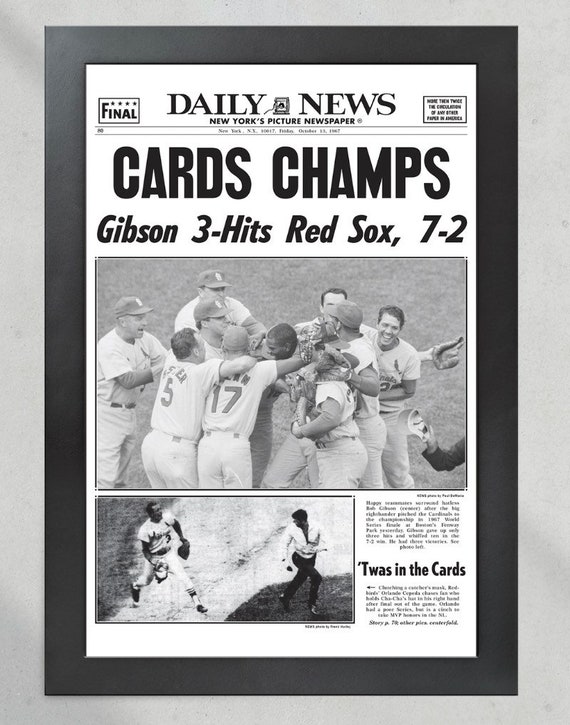 1967 St Louis Cardinals World Series Champions Framed Front 