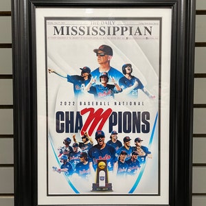 2022 Ole Miss Rebels Mens College World Series Champions Framed Front Page Newspaper Print University of Mississippi