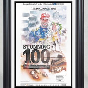 2016 Indy 500 100th Anniversary Edition Framed Front Page Newspaper Print