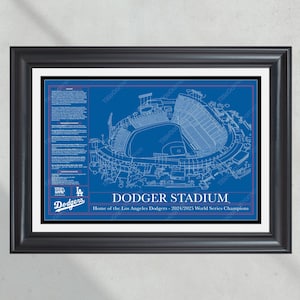 Dodger Stadium Los Angeles Dodgers Stadion Ballpark Bauplan Baseball-Wandkunst