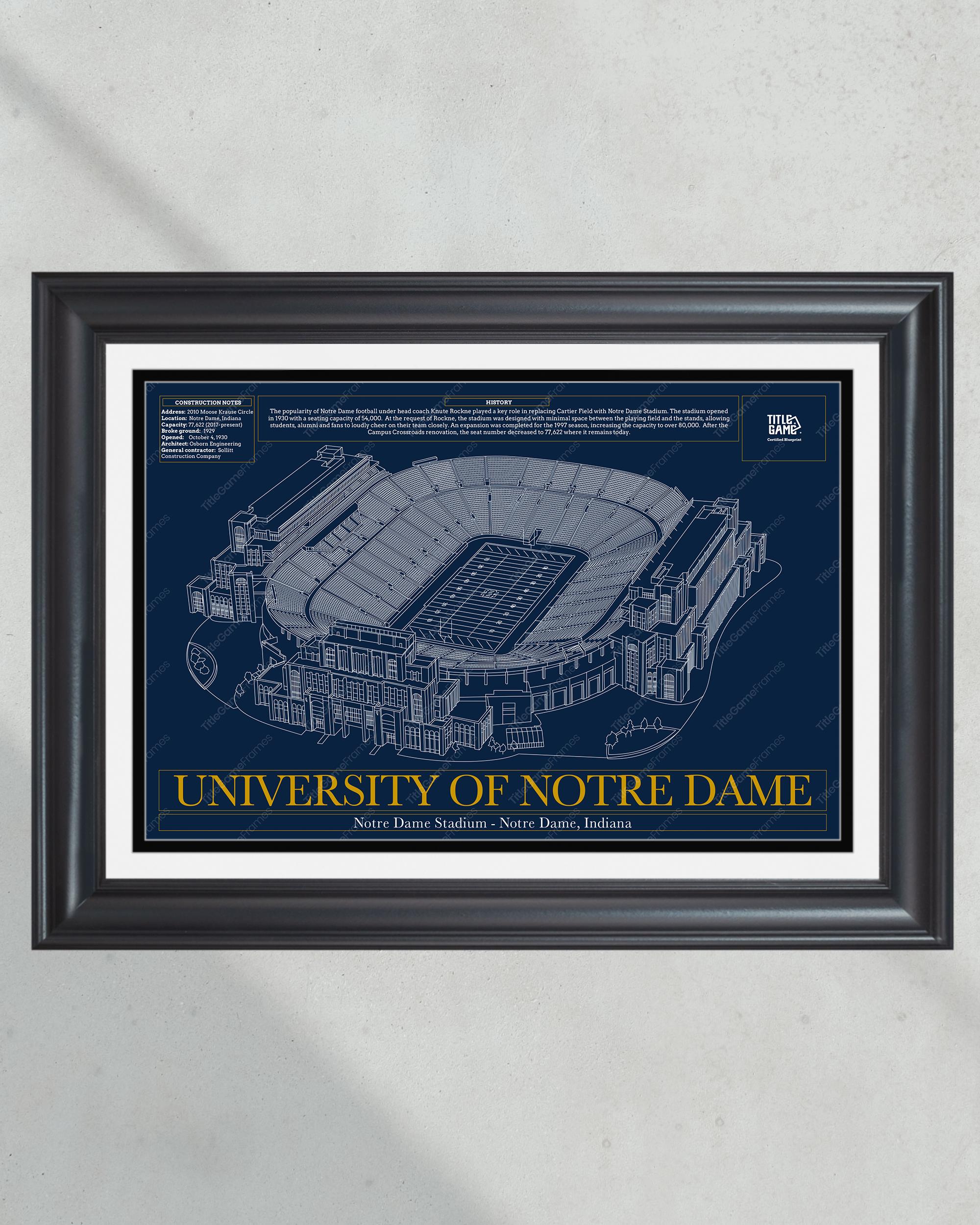 Notre Dame Fighting Irish Football Stadium Blueprint PT60833