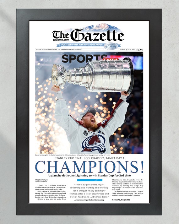 Avalanche 雑誌 BOXSET 2022 Colorado Avalanche Stanley Cup 'champions' Framed Front Page