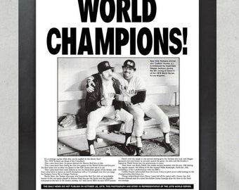 1978 Yankees World Champion Infield LE 22x26 Custom Framed Poster