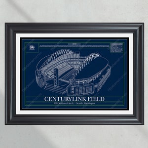 “Seattle Seahawks Lumen Field Stadion” Blueprint Fußball Print