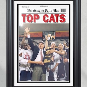1997 Arizona Wildcats NCAA College Basketball Champions Framed Front Page Newspaper Print