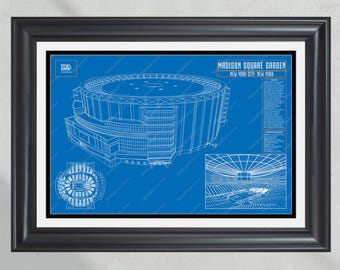 New York Knicks Madison Square Garden NBA Basketball Stadium Blueprint