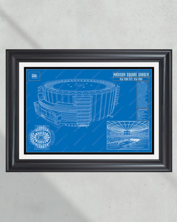 New York Knicks Madison Square Garden NBA Basketball Stadium Blueprint