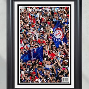 2023 Texas Rangers World Series Meister Parade - Zeitung mit Rahmen auf der Vorderseite