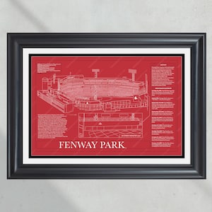 Boston Red Sox Fenway Park Stadionplan Baseball-Wandkunst