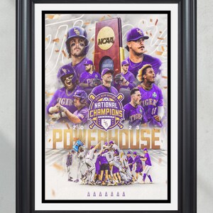 2023 LSU Tigers “Powerhouse” College World Series Champions Commemorative Print