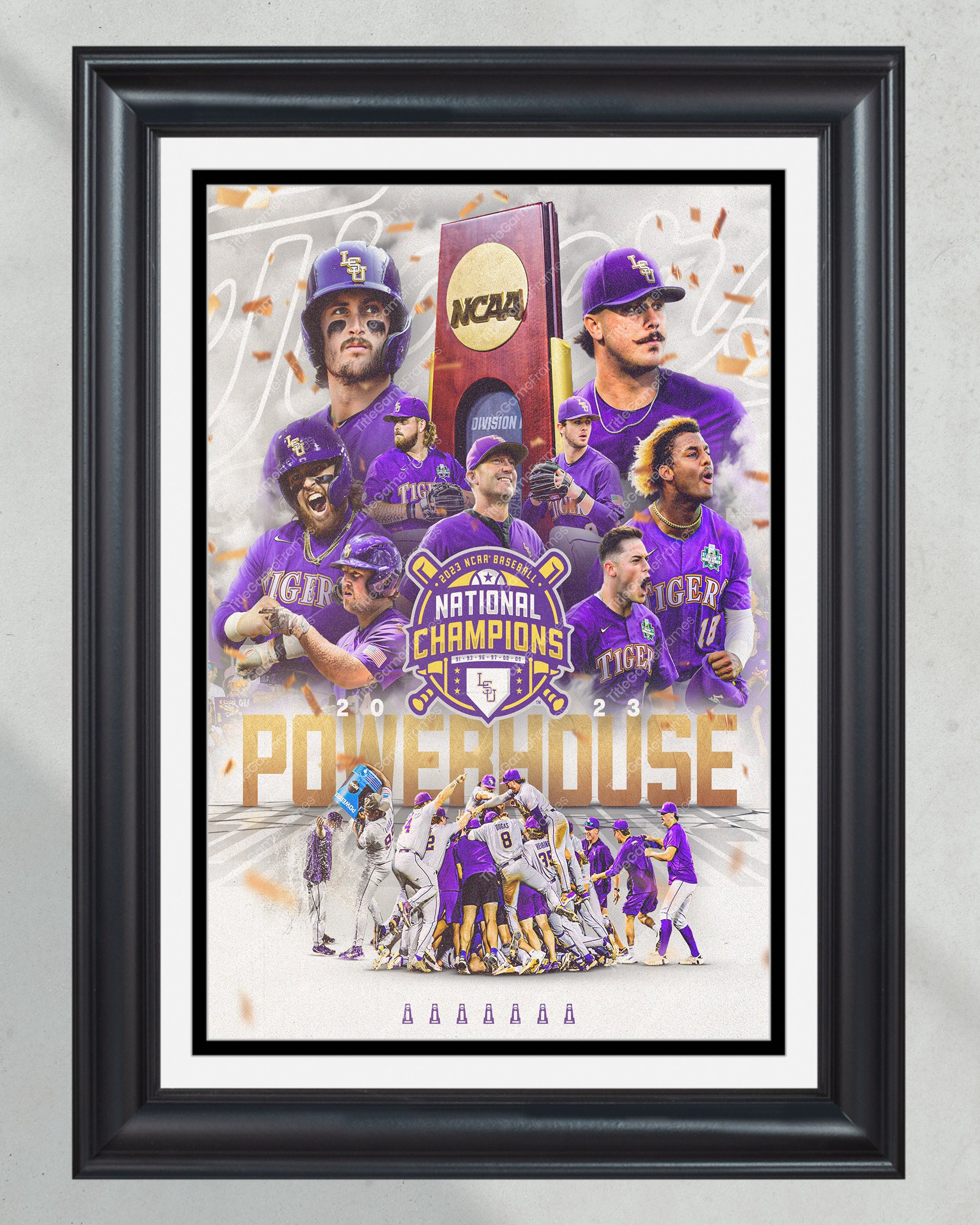 LSU Tigers - 2023 NCAA National Baseball Champions Logo Dimensional Wall Art