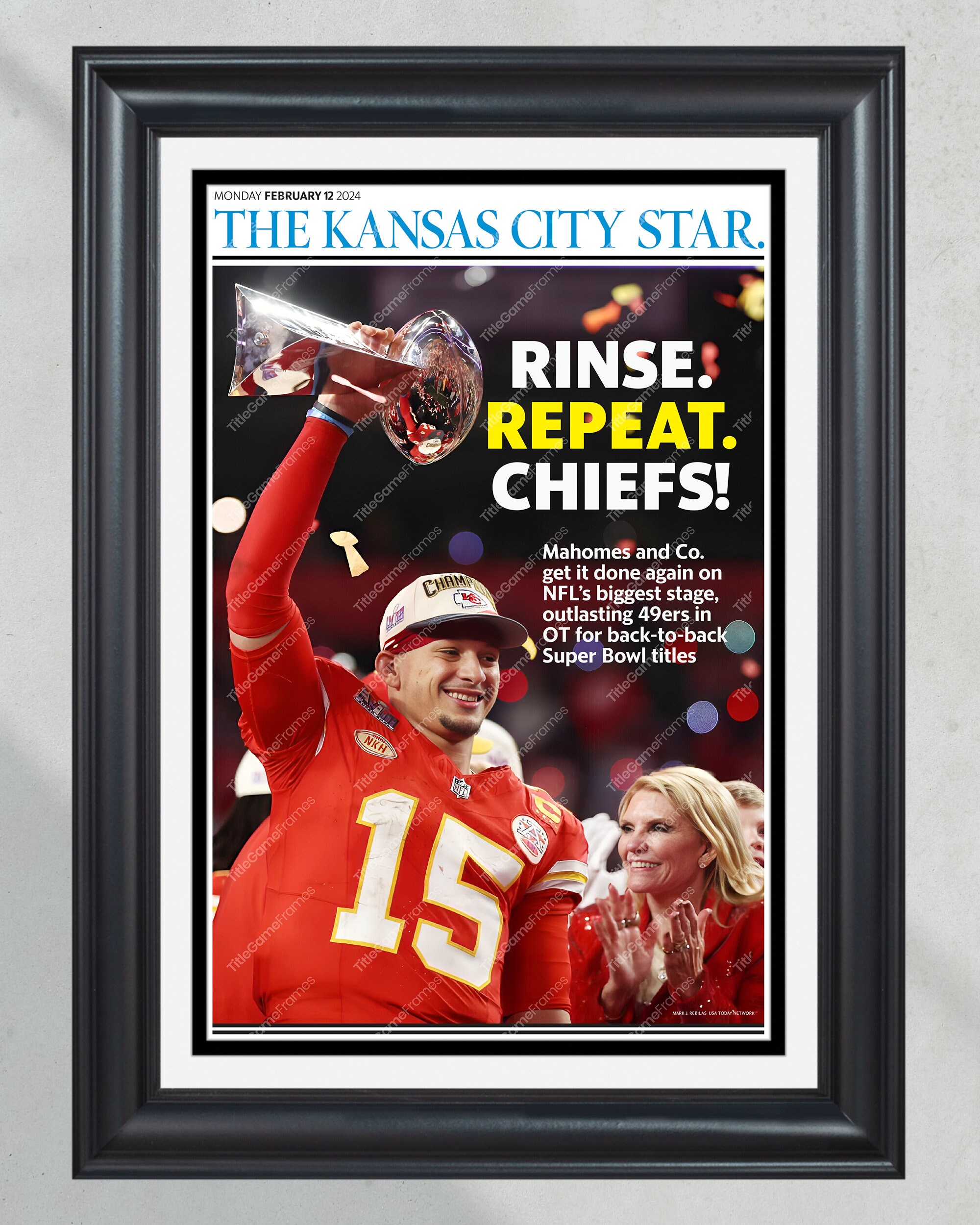 2024 Super Bowl LVIII: Mahomes Leads Chiefs to Victory - Commemorative Framed Print PT61061