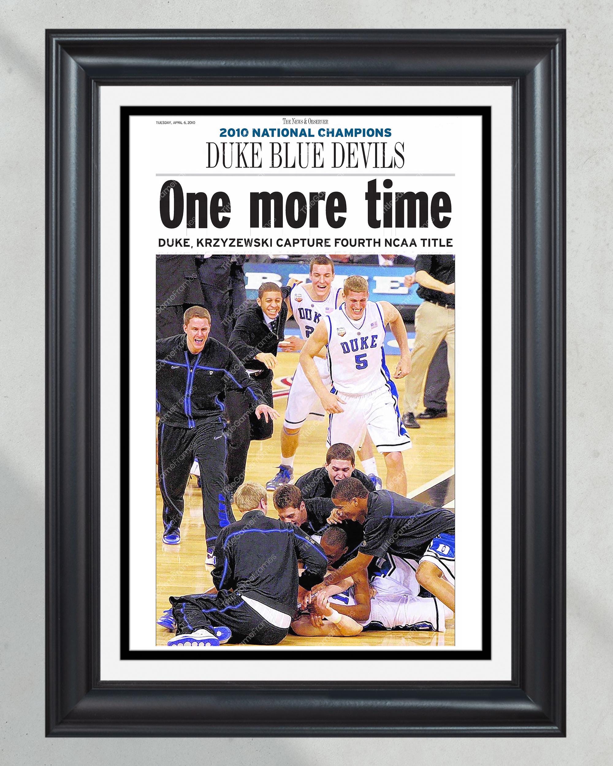 2010 Duke Blue Devils NCAA College Basketball National Champions Framed Front Page Newspaper Print PT60871