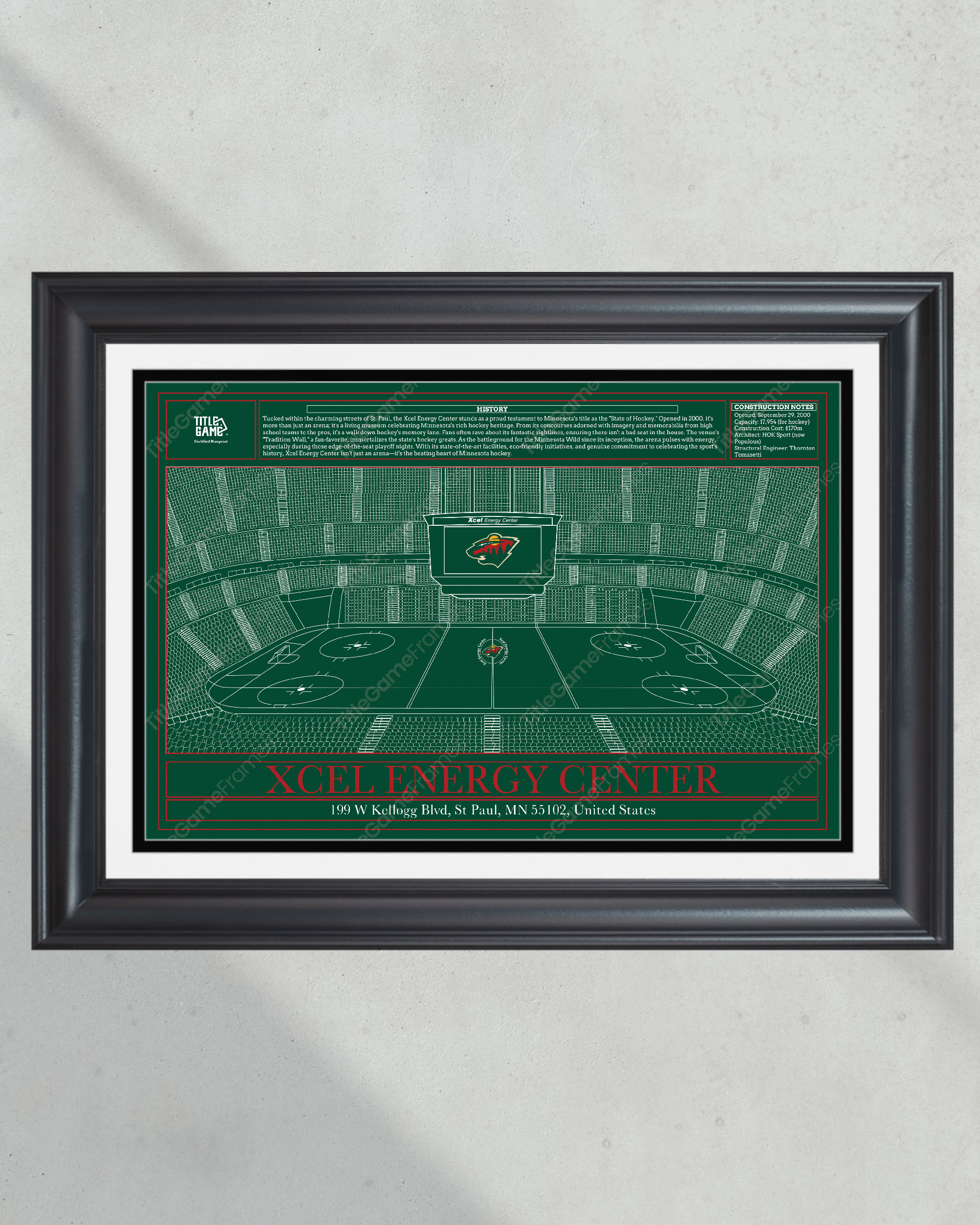 Minnesota Wild Xcel Energy Arena Hockey Stadium Blueprint PT60659