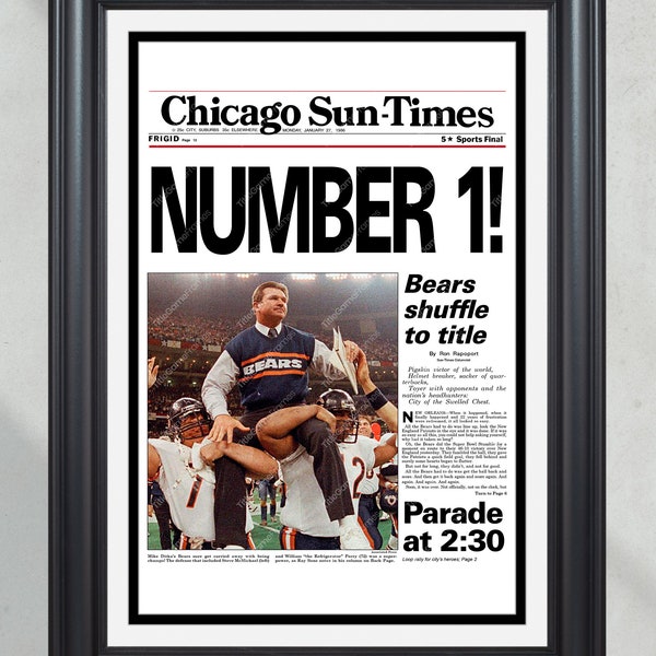 Tirage D'art Commémoratif Chicago Bears - 75e Anniversaire NFL - Édition Limitée