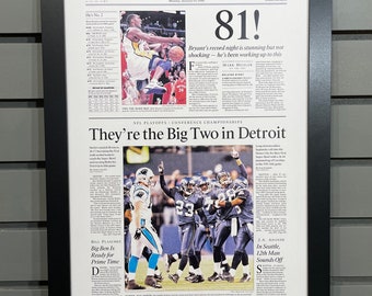 2006 Kobe Bryant 81 Point Game Framed Newspaper Front Page Print – Title  Game Frames