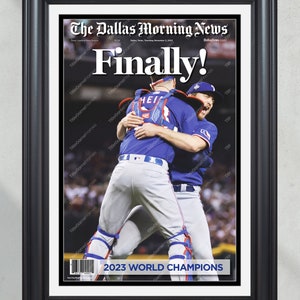 2023 Texas Rangers World Series Champions: 'Finally!' - Framed Front Page Newspaper