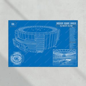 New York Knicks Madison Square Garden NBA Basketball Stadium Blueprint image 5